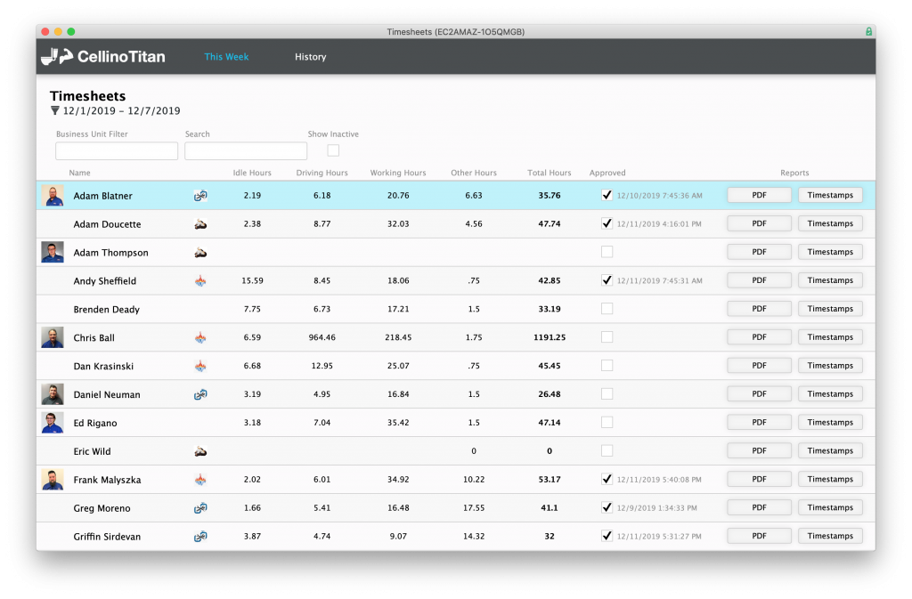 Timesheets True Data